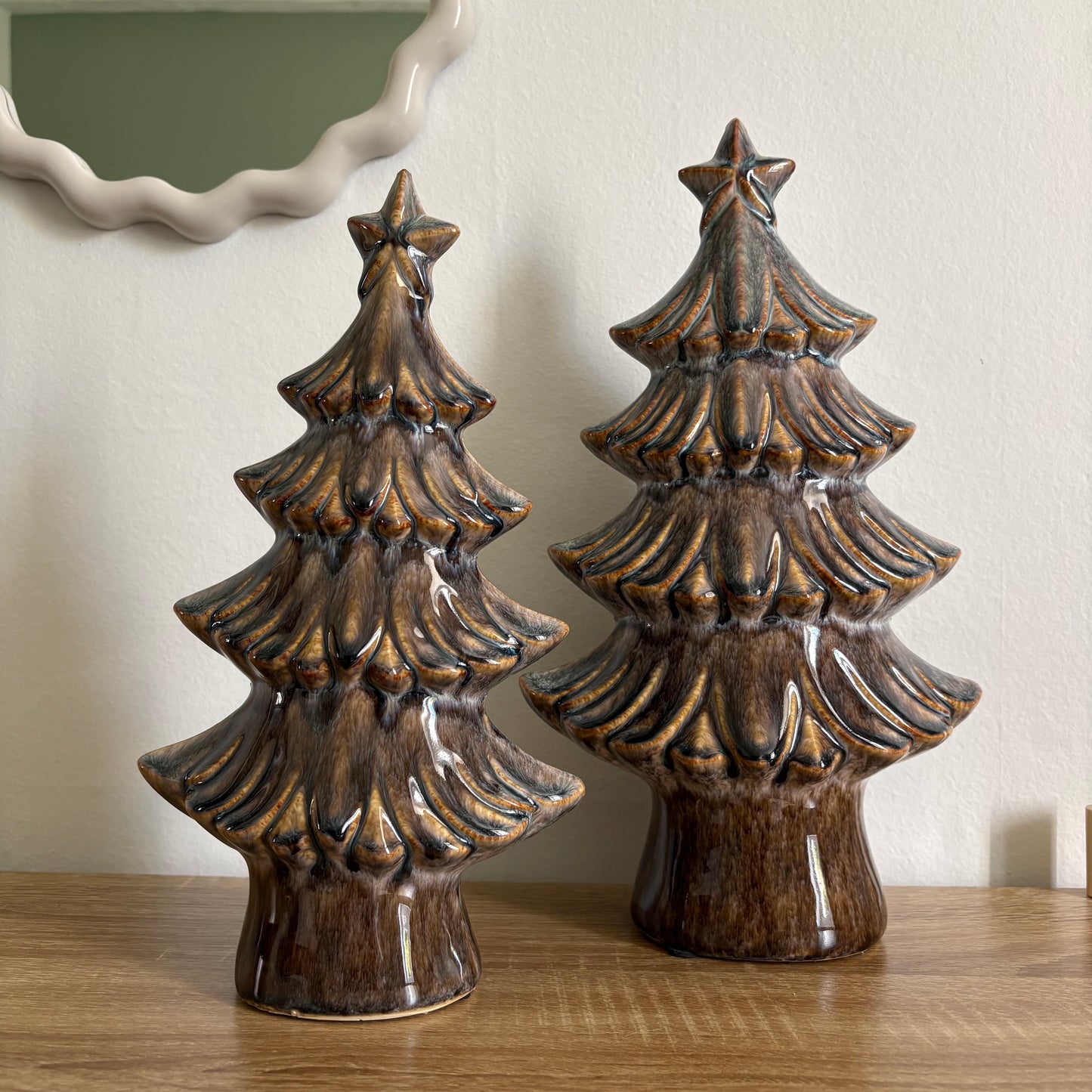 Petit sapin en céramique bleu-gris