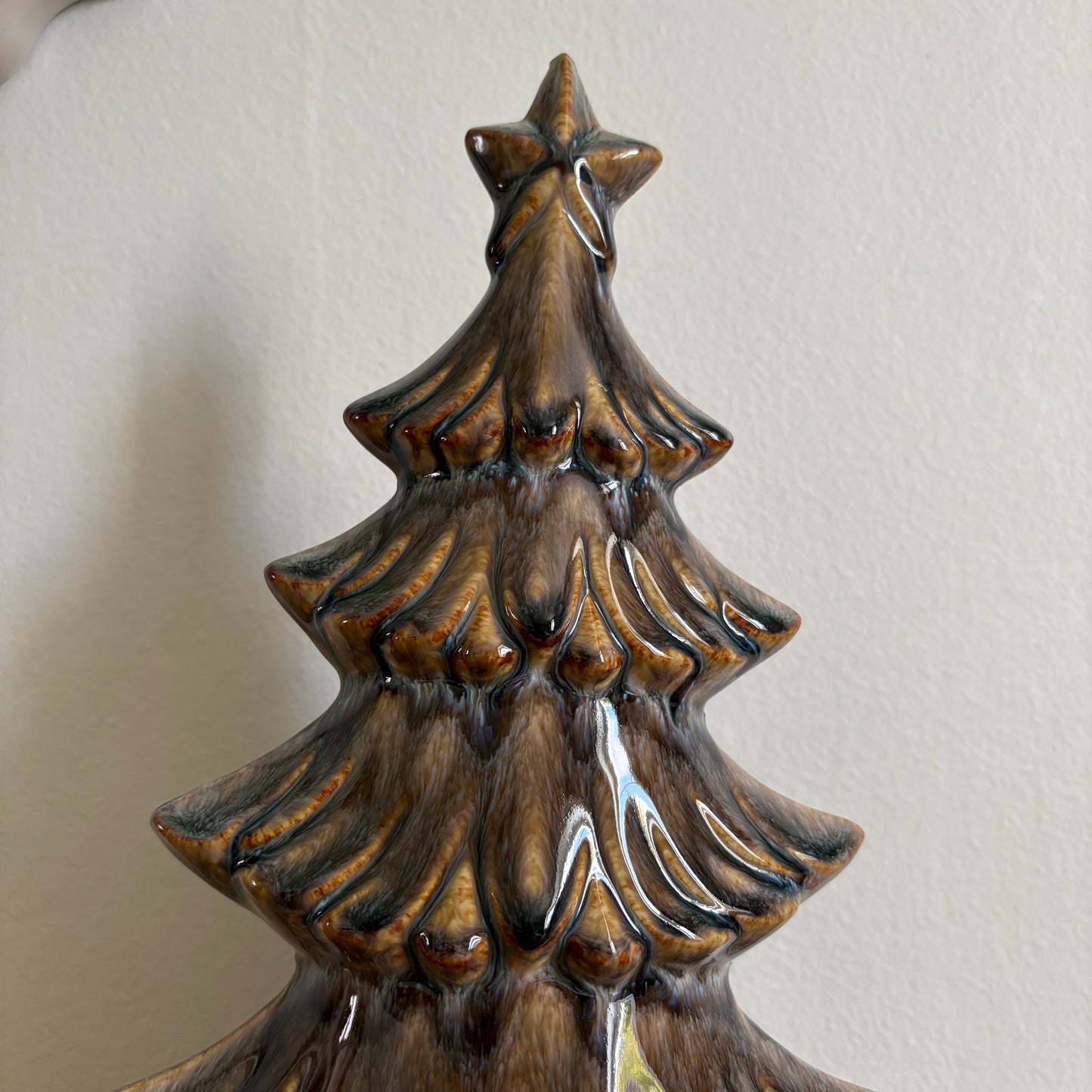 Petit sapin en céramique bleu-gris