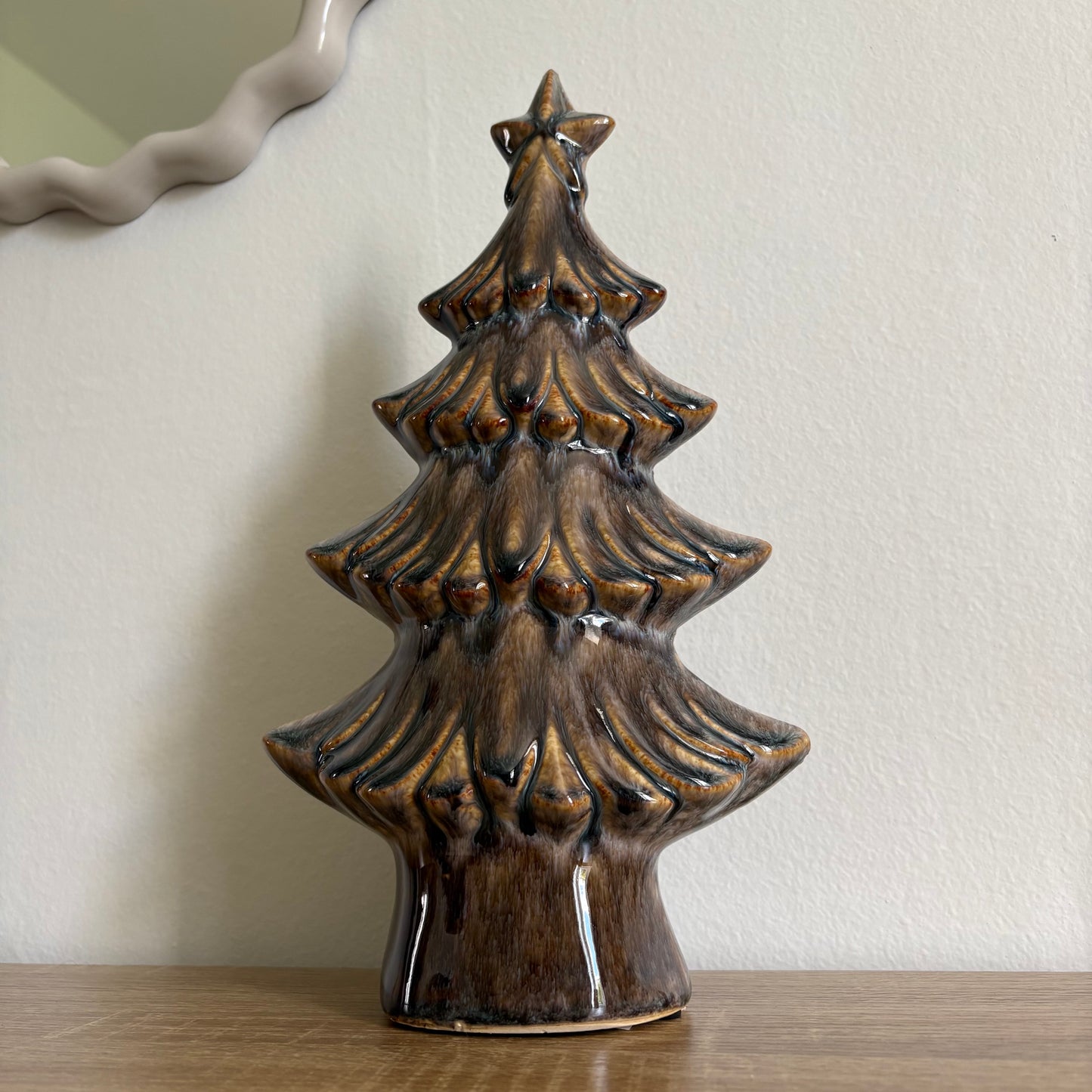 Petit sapin en céramique bleu-gris