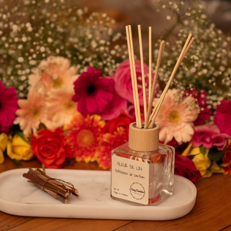 Diffuseur de parfum fleur de lin fabriqué en bourgogne