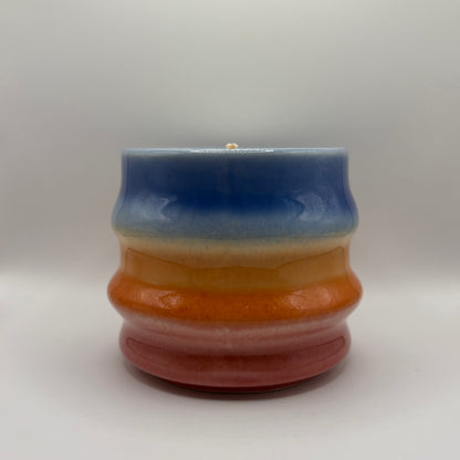 Bougie - Pot "rainbow" cerise