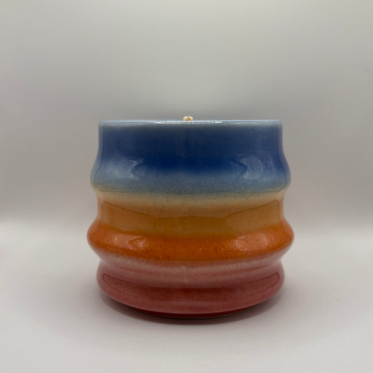 Bougie - Pot "rainbow" cerise
