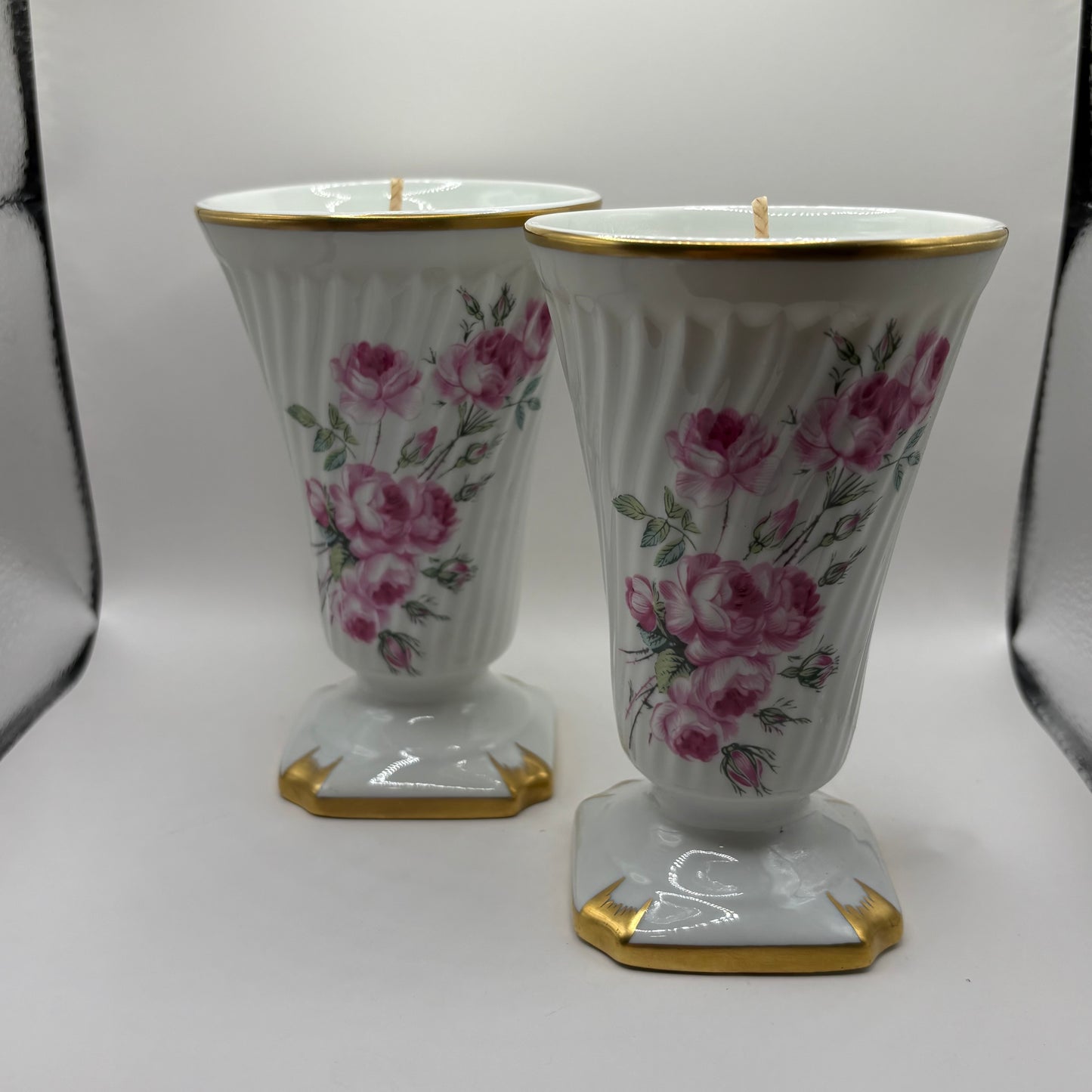 Bougie - Deux mazagrans fleur de coton
