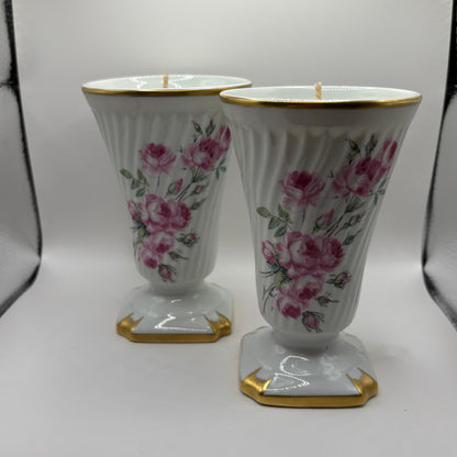 Bougie - Deux mazagrans fleur de coton