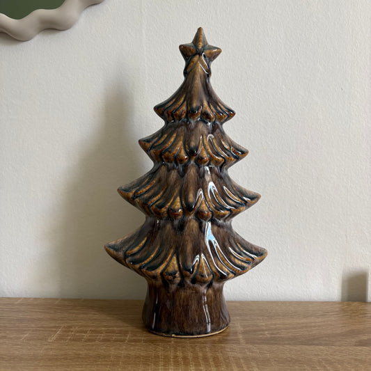Petit sapin en céramique bleu-gris