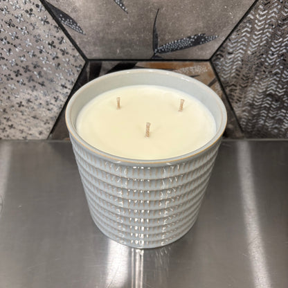 Bougie - Fleur de coton pot gris