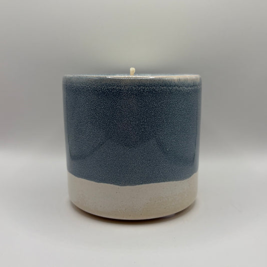 Bougie - Pot pastel bleu