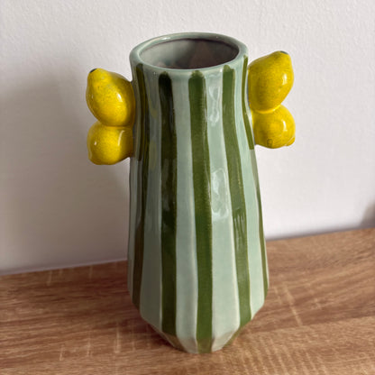 Vase rayé citron (grand)