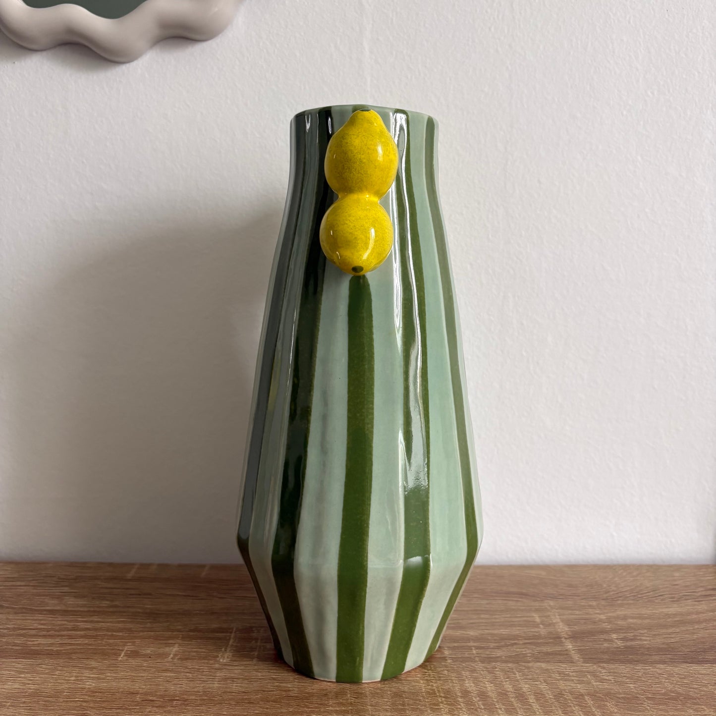Vase rayé citron (grand)