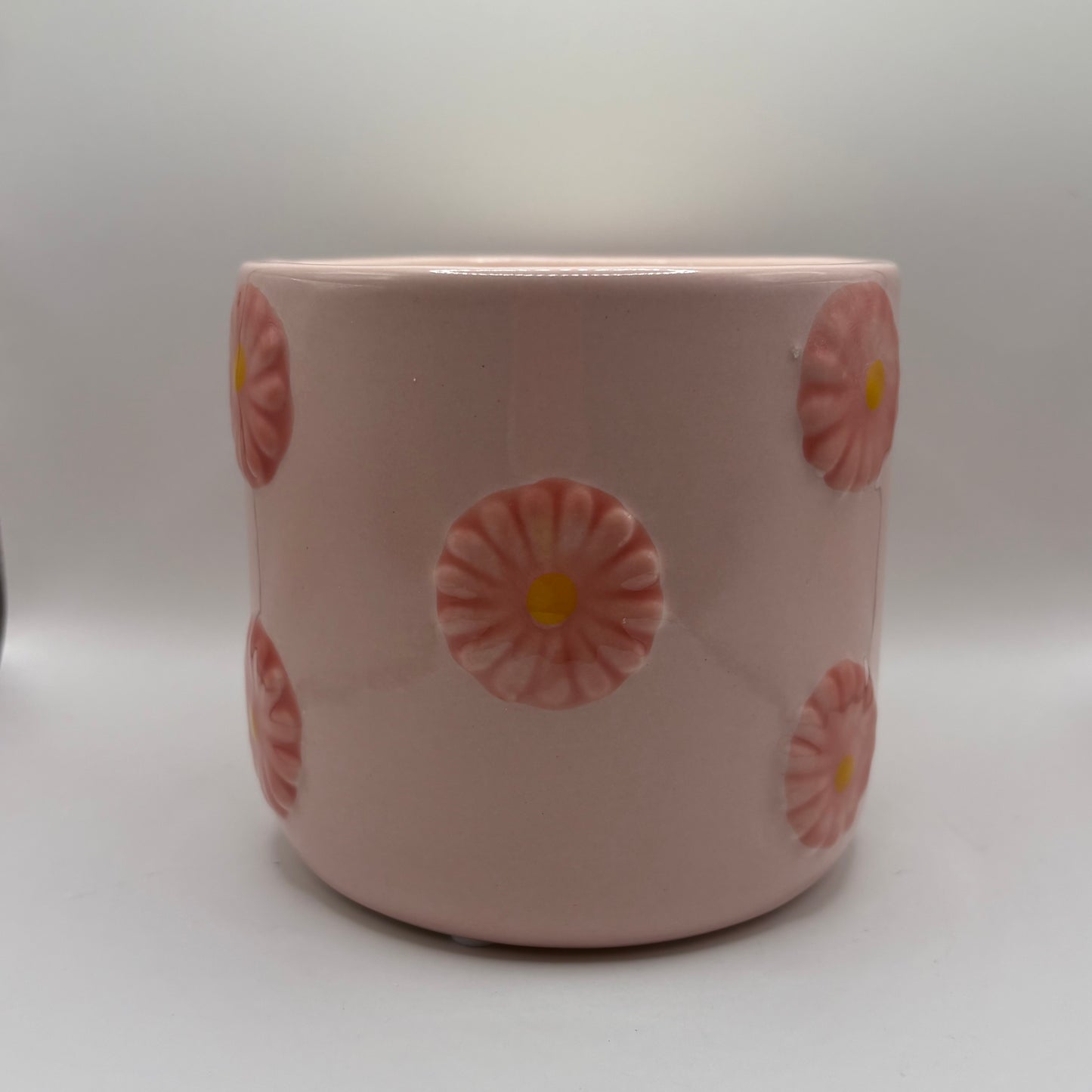 Bougie - Pot rose fleurs roses