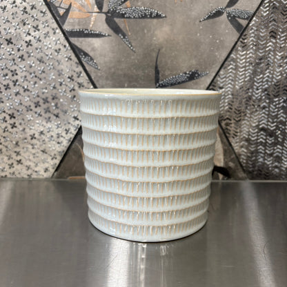 Bougie - Fleur de coton pot gris