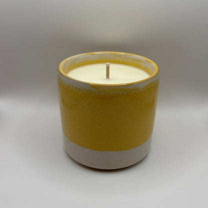 Bougie - Pot pastel jaune