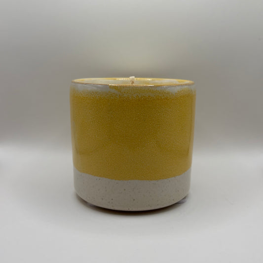 Bougie - Pot pastel jaune
