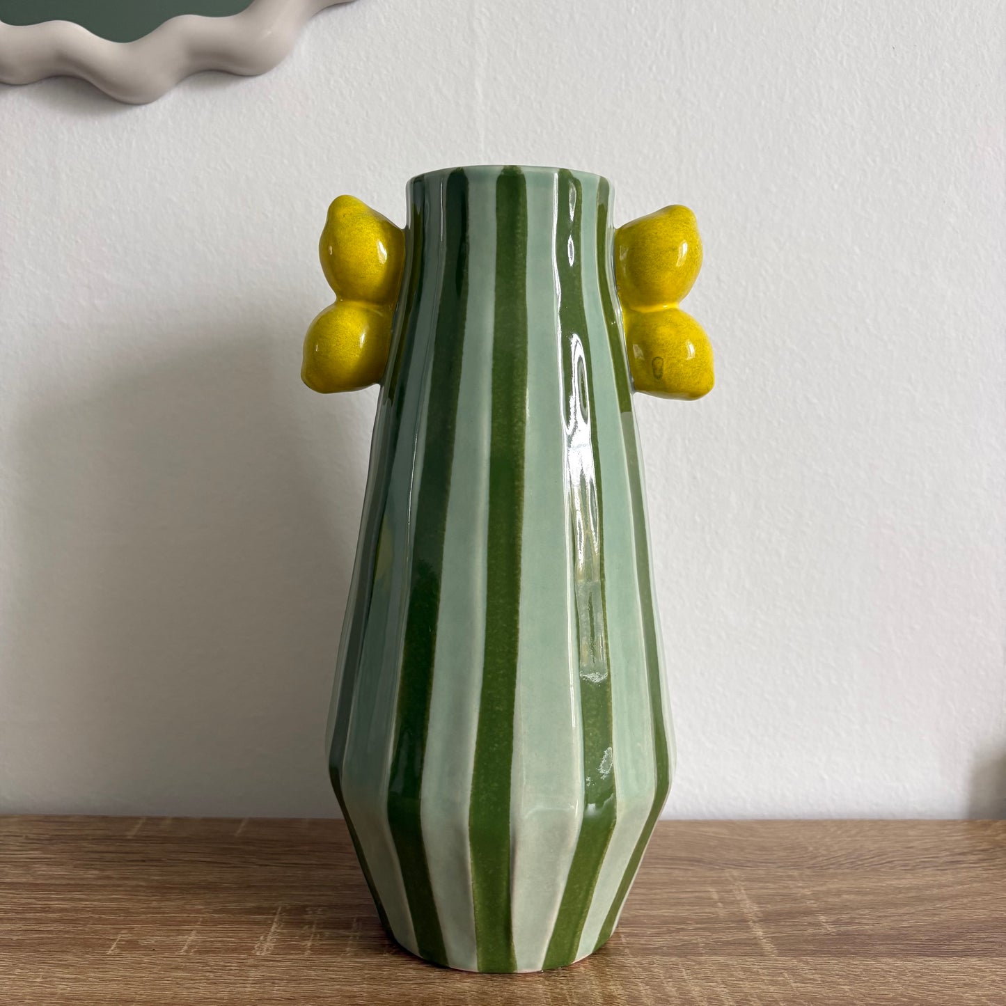 Vase rayé citron (grand)