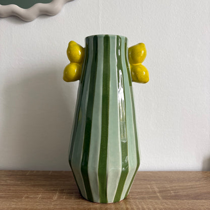 Vase rayé citron (grand)